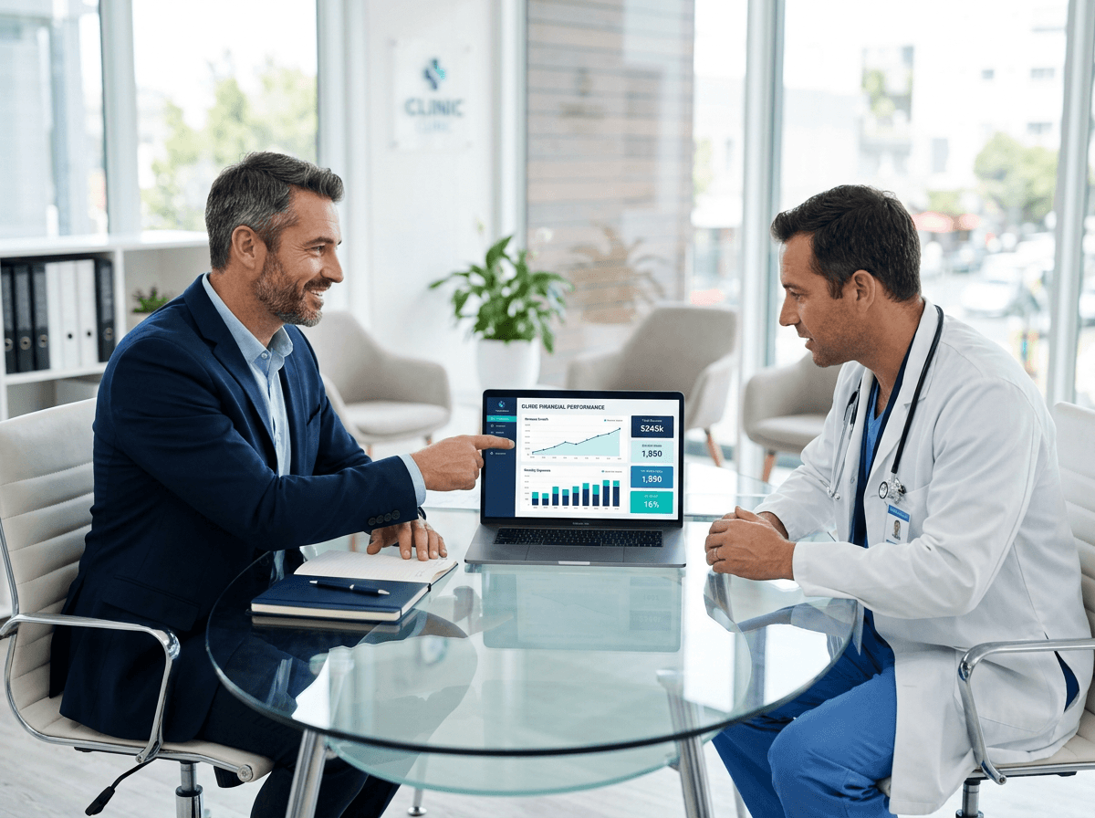 Consultor estratégico com médico